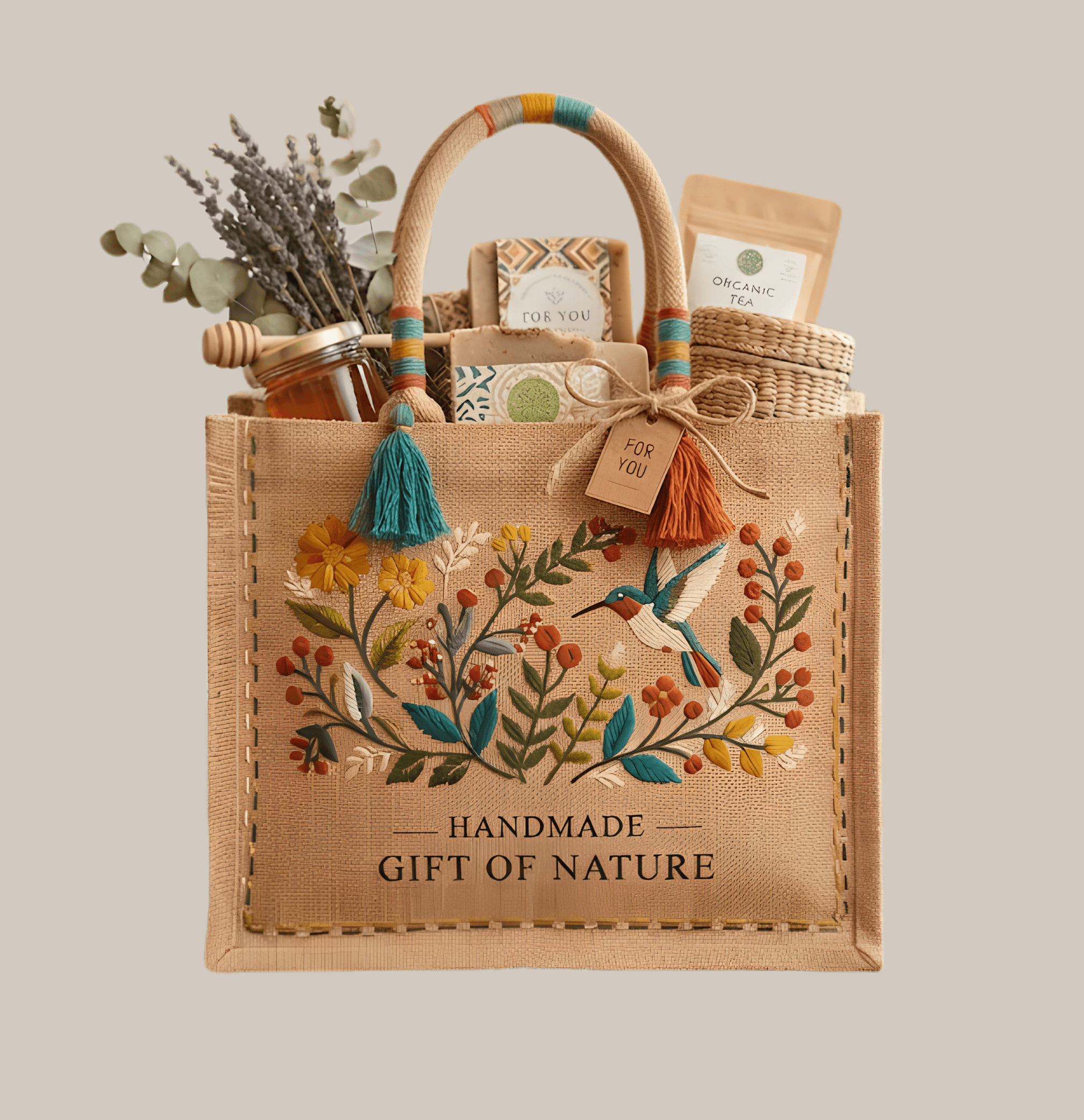Custom Printed Jute Gift Bag 
